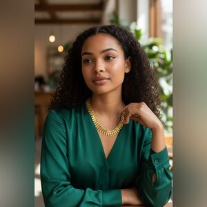 Gold Tone Statement Collar Necklace - Women Jewelry